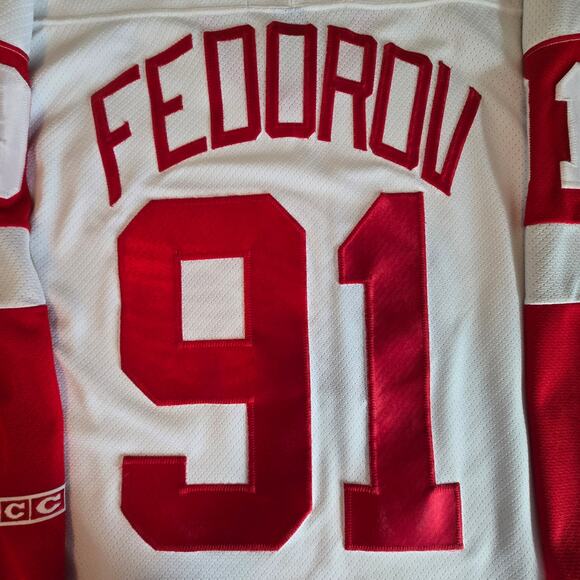 Vintage CCM Sergei Fedorov Detroit Red Wings Officially Licensed Sewn Jersey MED - Picture 5 of 10
